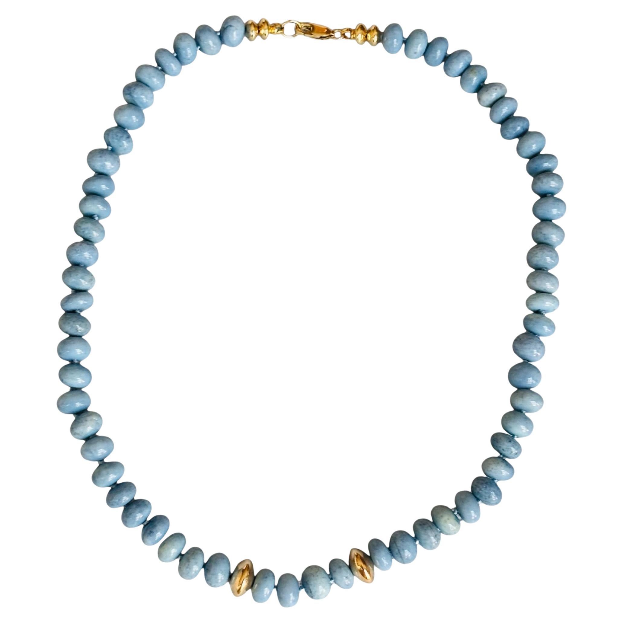 COLLANA DI OPALE BLU DELL'OREGON con ORO 14k