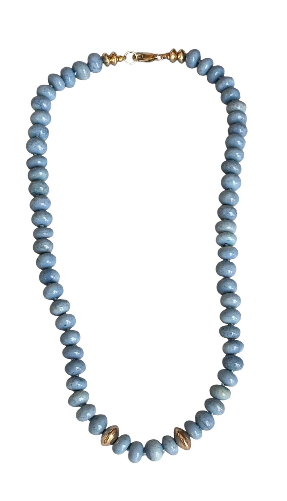 COLLANA DI OPALE BLU DELL'OREGON con ORO 14k in vendita 2