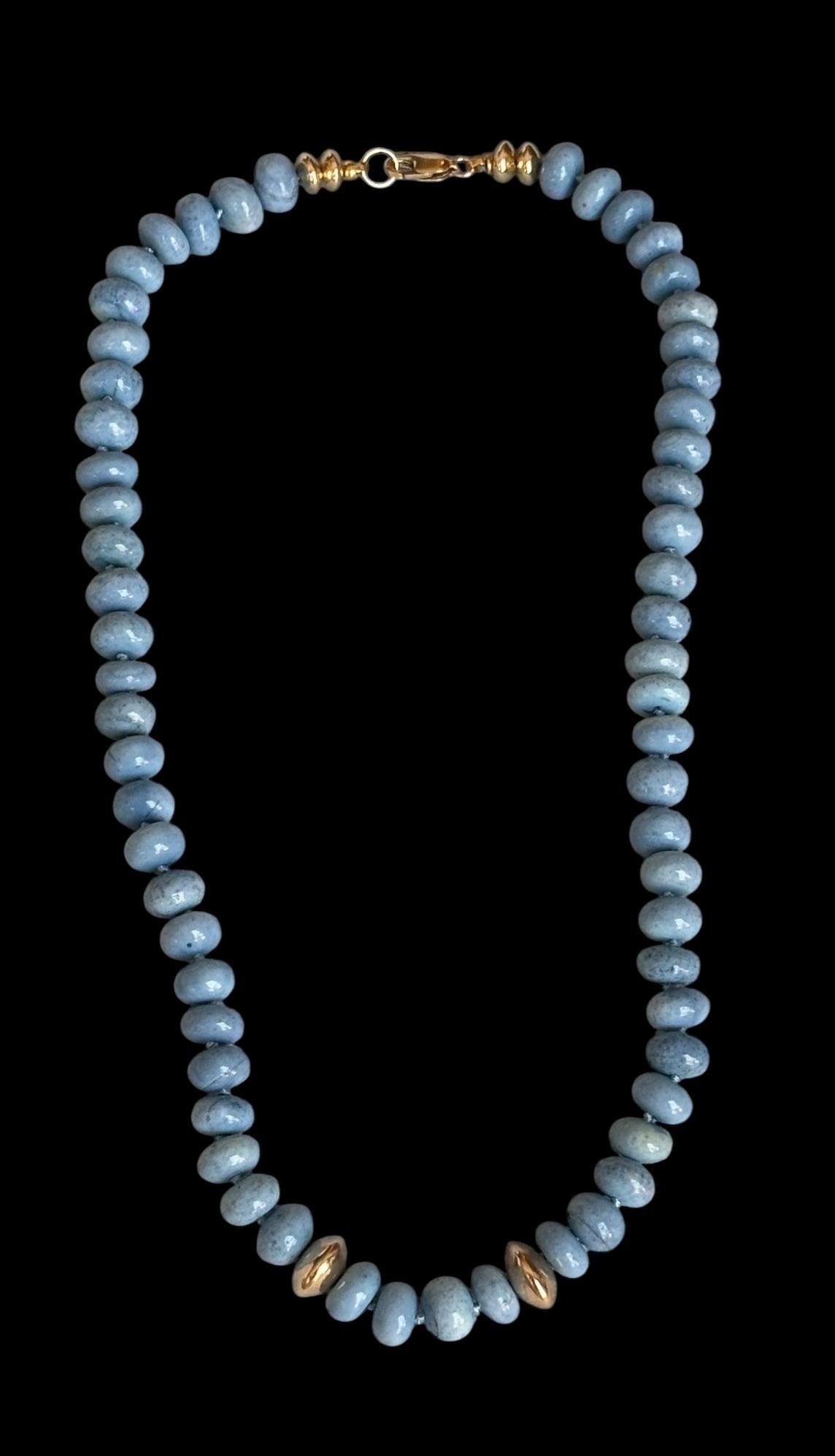 COLLANA DI OPALE BLU DELL'OREGON con ORO 14k in vendita 5