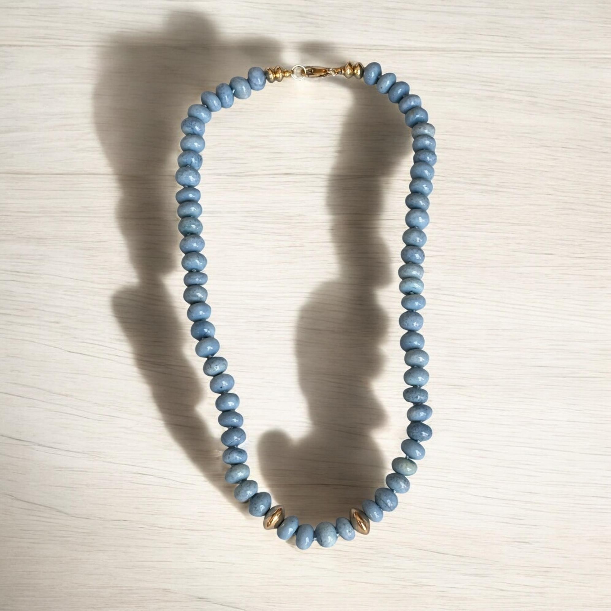 COLLANA DI OPALE BLU DELL'OREGON con ORO 14k in vendita 4