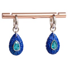 FLORA Earrings: Lapis, Emeralds, Diamonds & 14k Gold Hoops