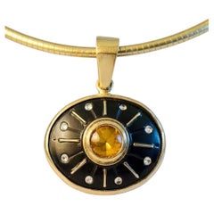 SOL Pendant, 14k Gold, Black Onyx, Diamonds 
Citrine