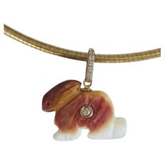 Bunny “Fetish” Pendant with Diamond & 14k Gold