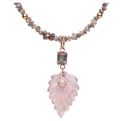 Tourmaline and Diamond Necklace with 14k Gold