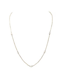 Art deco pearl necklace in 18 karat white gold