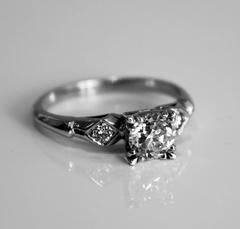 1930's Diamond and Platinum Diamond Ring