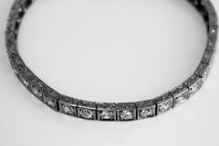 1930s Diamond Platinum Line Bracelet