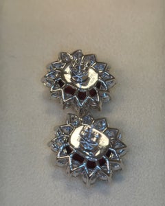 Gubelin Certified 11.89 Carat Burma No Heat Red Spinel Diamond Platinum Earrings