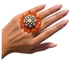 Opal Pearl and Carnelian Ring