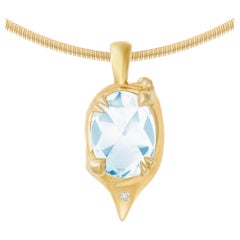 Cadiz Blue Topaz and Diamond Necklace