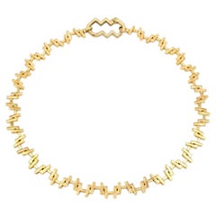 Art Deco 18k massivem Gelbgold Multi-Link Kette A Link Halskette