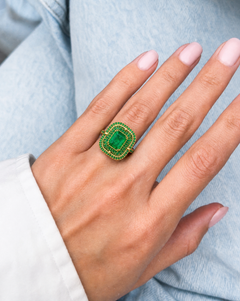 Certified 2 Carat Emerald Cocktail Ring