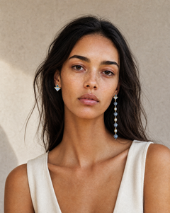 Montana Sapphire Kites, trillion & enamel 18k Gold asymmetric drop earrings