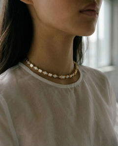 antique kite and trillion diamond tennis necklace set in 18k yellow gold