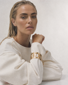 Bracciale LÖF Heavy con bracciale a fascia aperta in oro giallo, bianco o rosa 18k