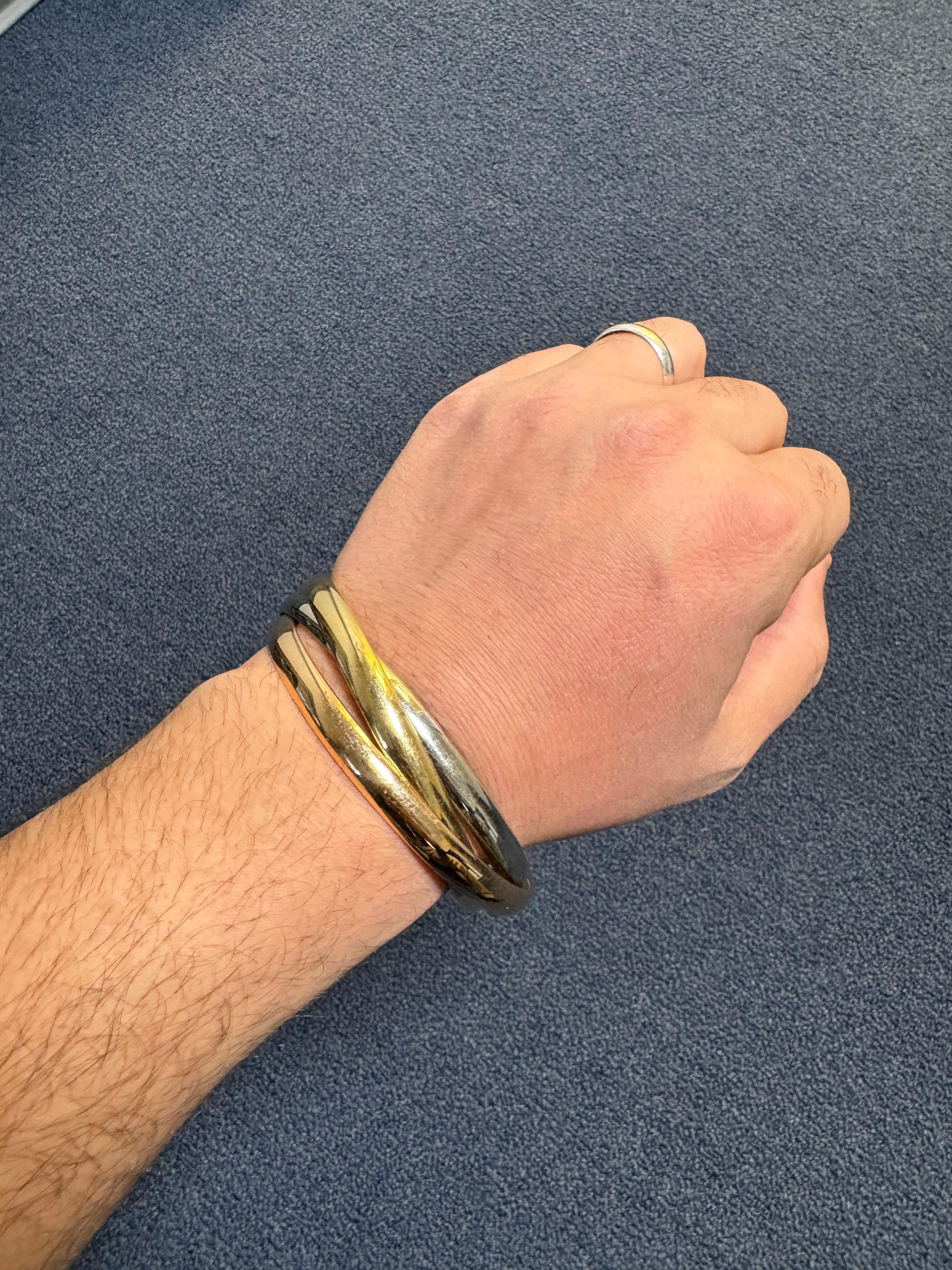 Cartier Trinity d'epoca in oro 18 carati tricolore Bracciale Rolle in vendita 1