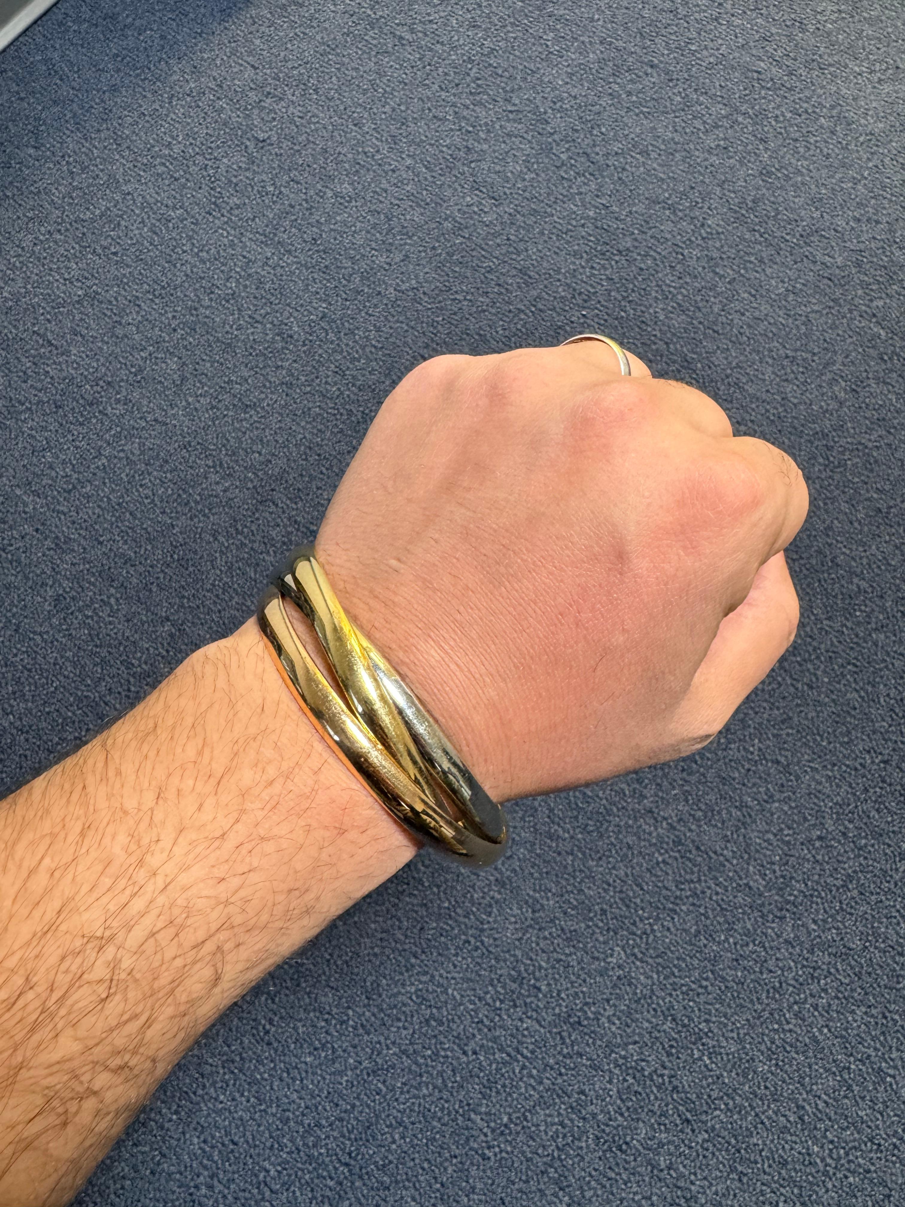 Cartier Trinity d'epoca in oro 18 carati tricolore Bracciale Rolle in vendita 2