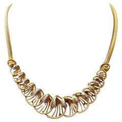 18K Gelbgold Diamond Fan-Link Halskette