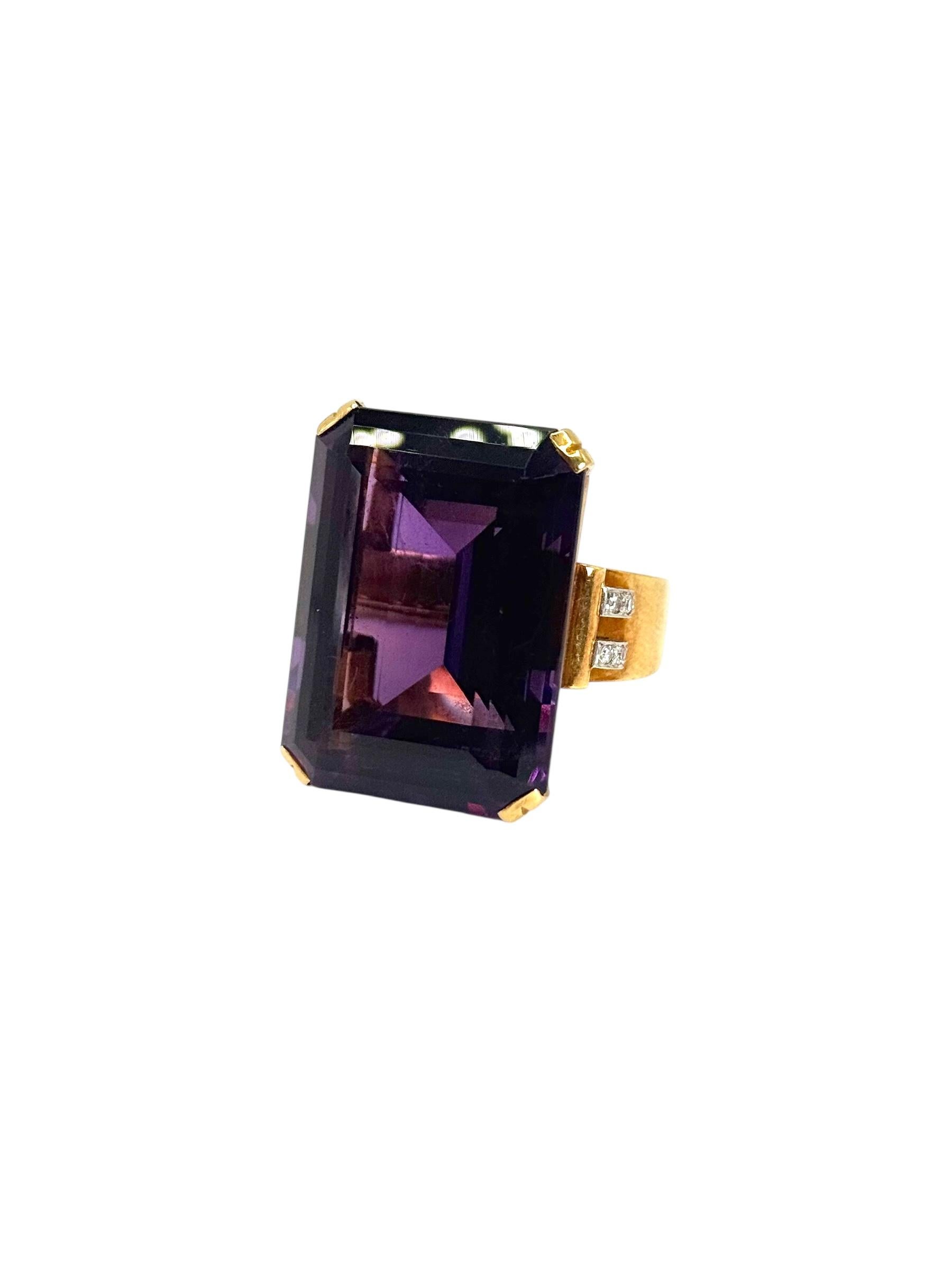 1940er Retro Amethyst & Diamant Ring im Angebot 4