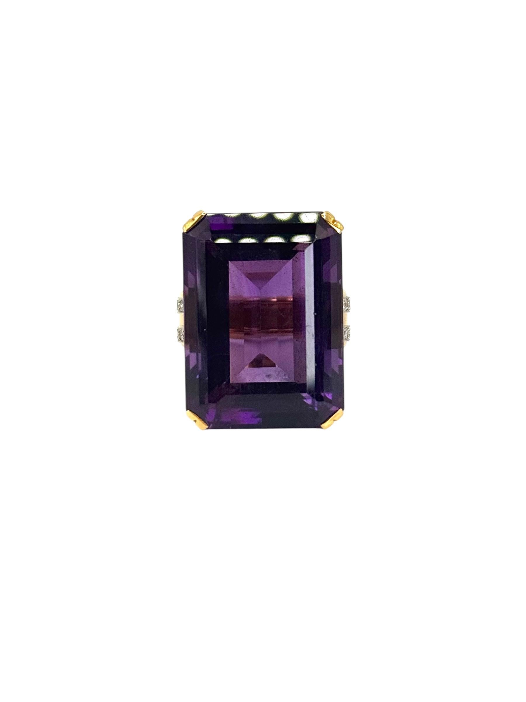 1940er Retro Amethyst & Diamant Ring im Angebot 5