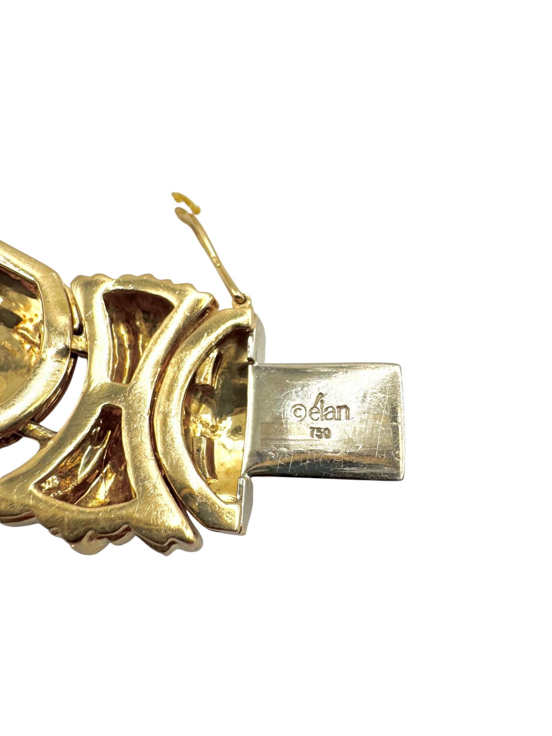 Collana scultorea A Link in oro 18K con accenti di diamanti In condizioni ottime in vendita a Great Neck Plaza, NY