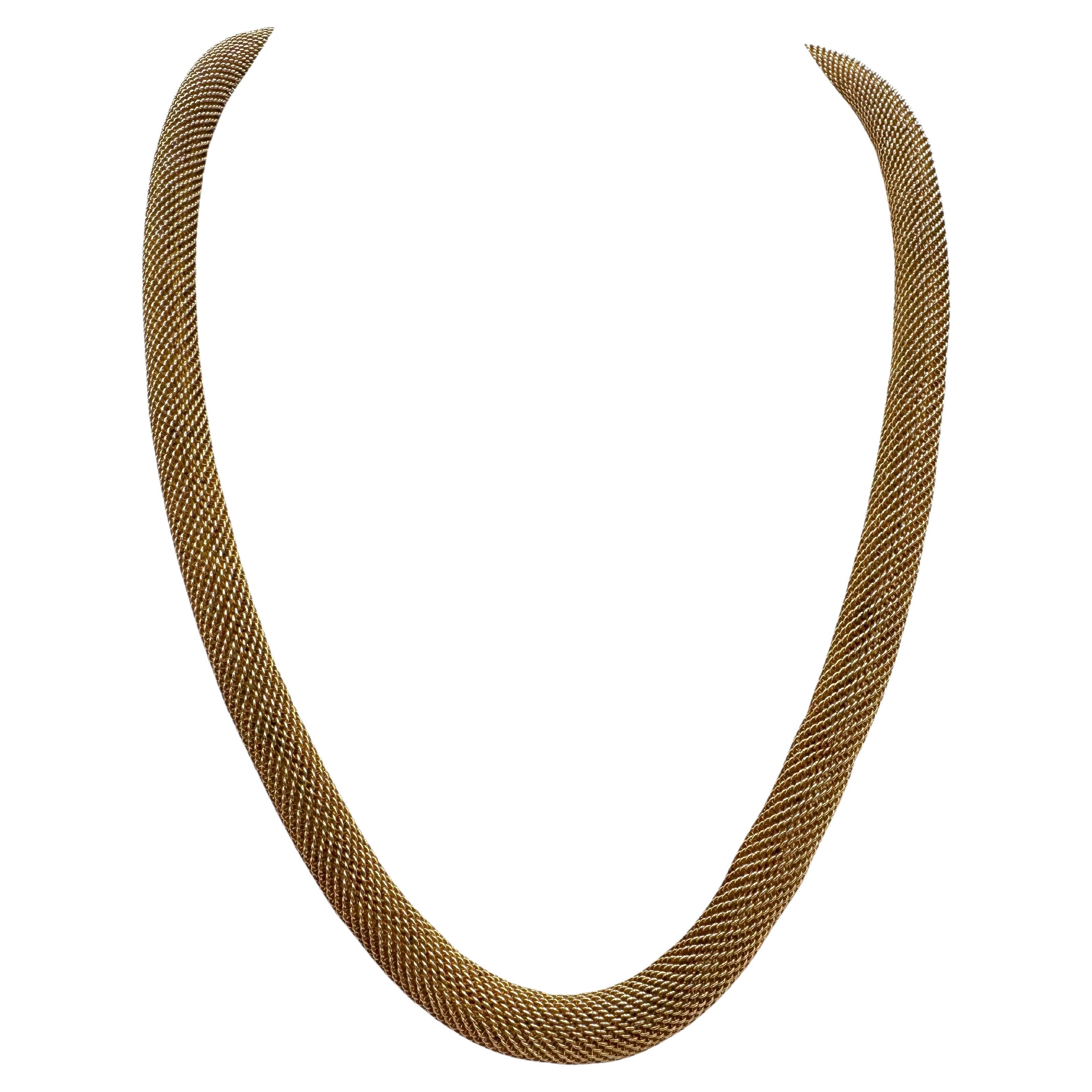 Collana vittoriana a rete in oro giallo 14K in vendita
