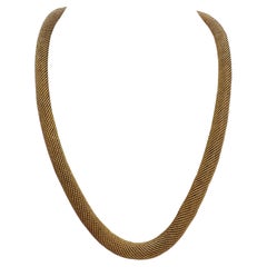 Collana vittoriana a rete in oro giallo 14K