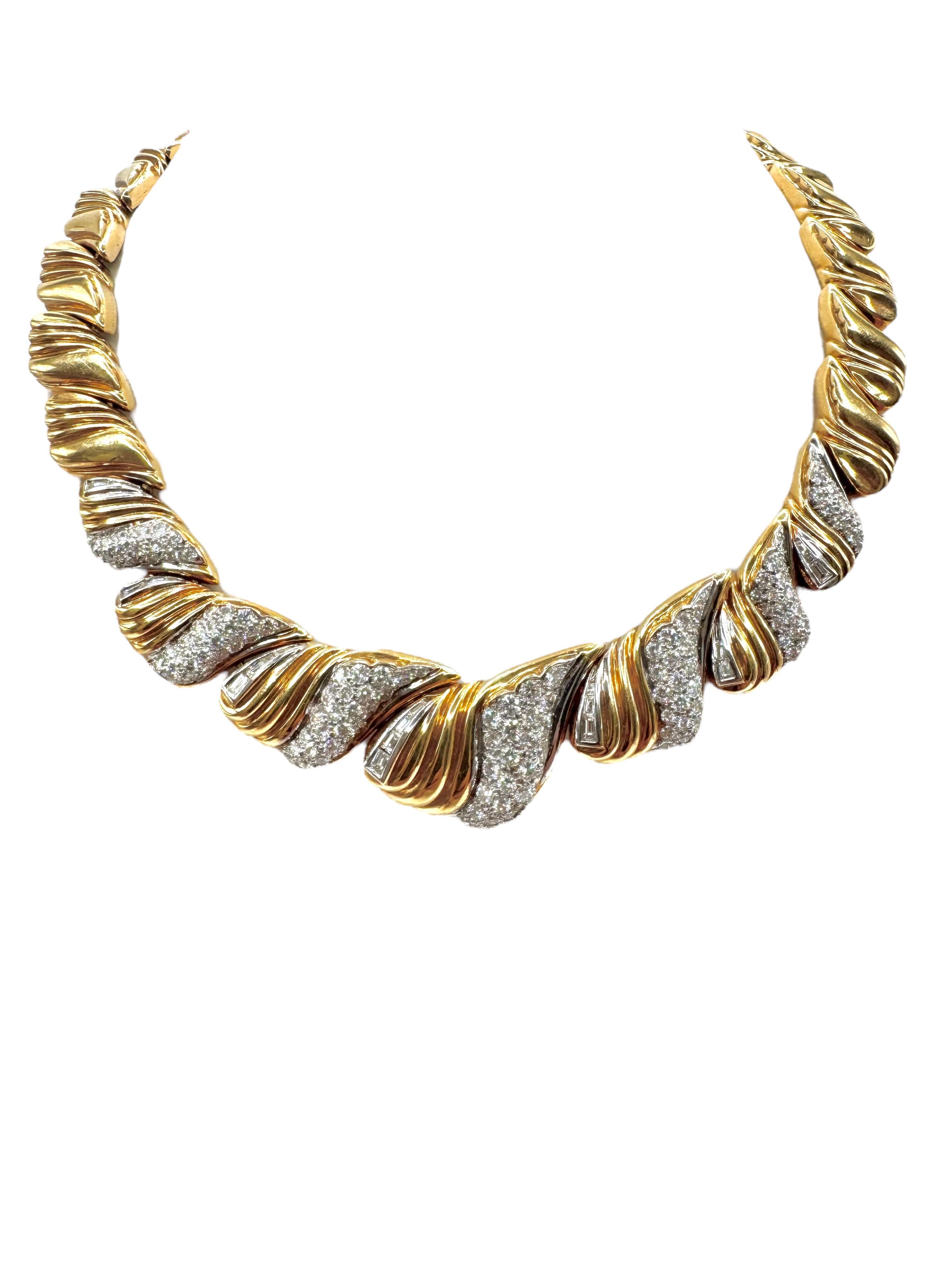 Collana con collare di diamanti in oro giallo 18K in vendita 5