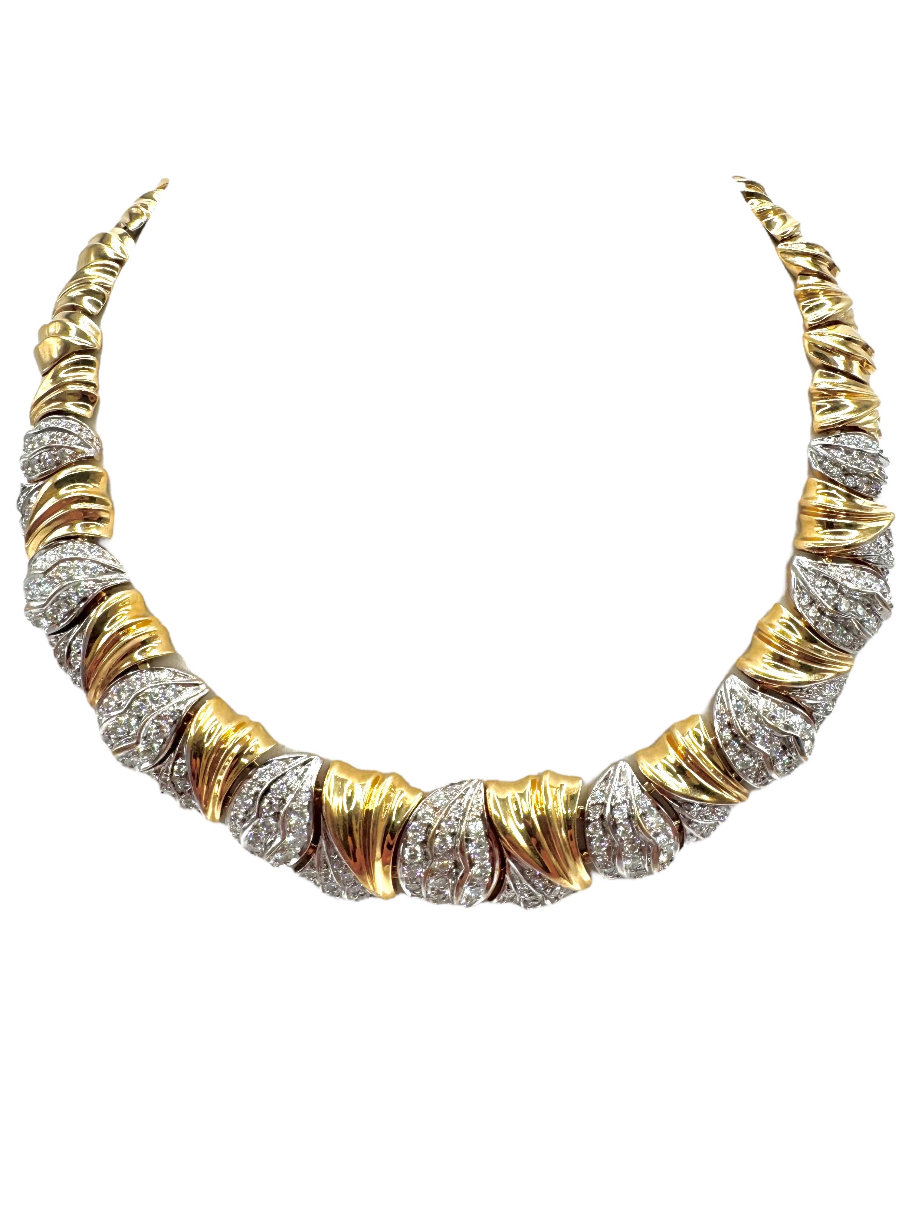 Collana con collare di diamanti in oro giallo 18K in vendita 4