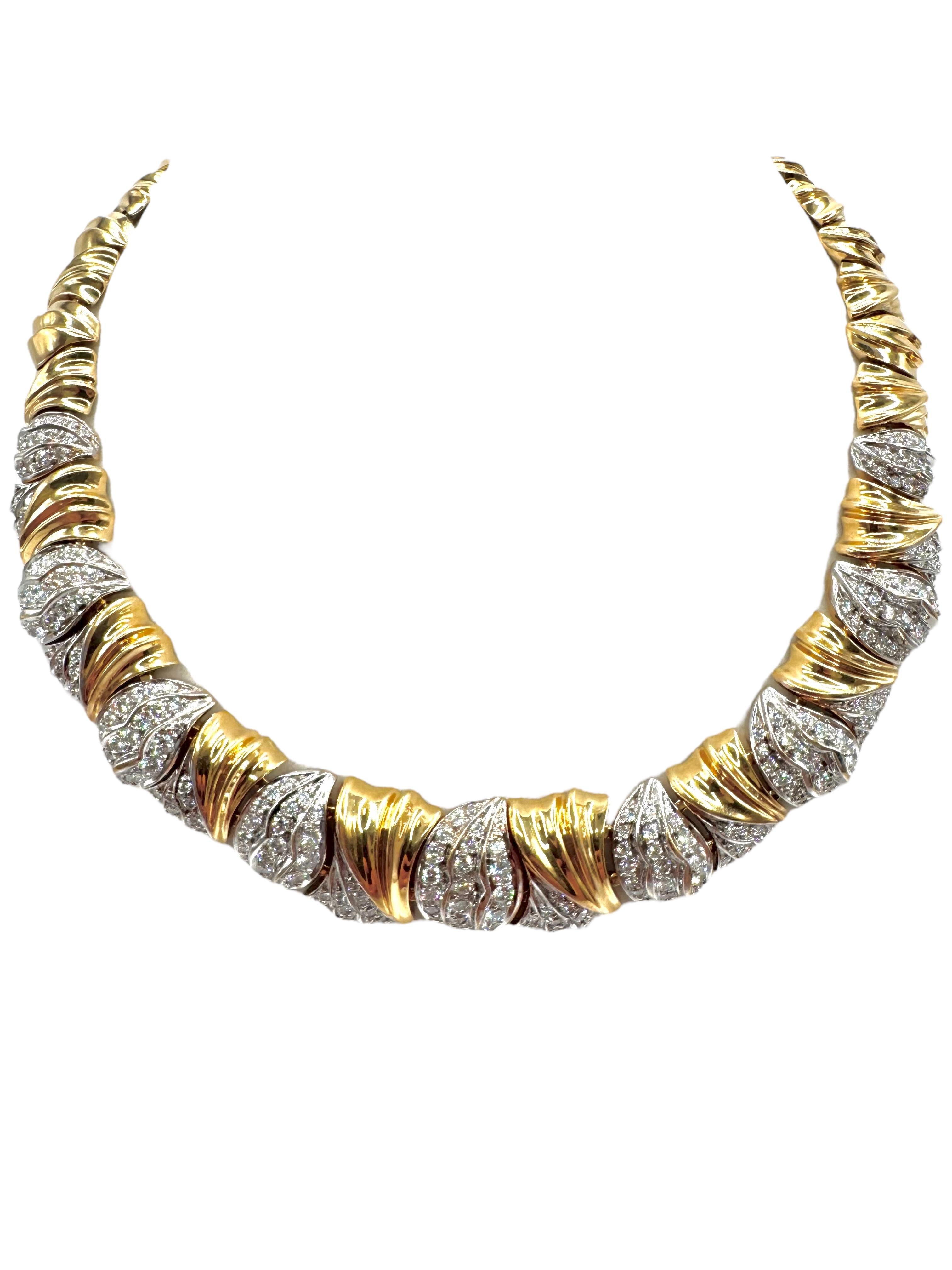 Collana con collare di diamanti in oro giallo 18K in vendita 3