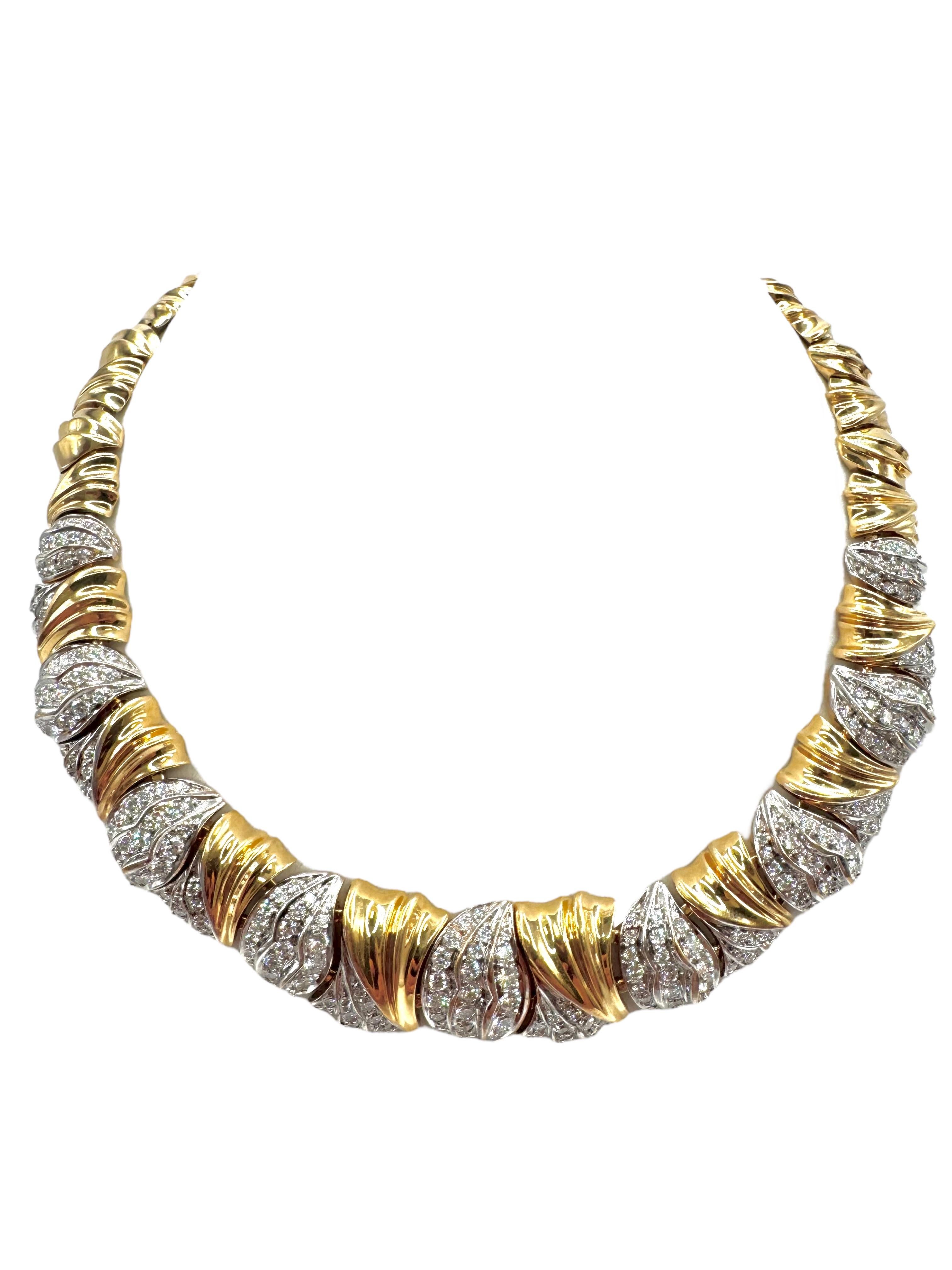 Collana con collare di diamanti in oro giallo 18K in vendita 5