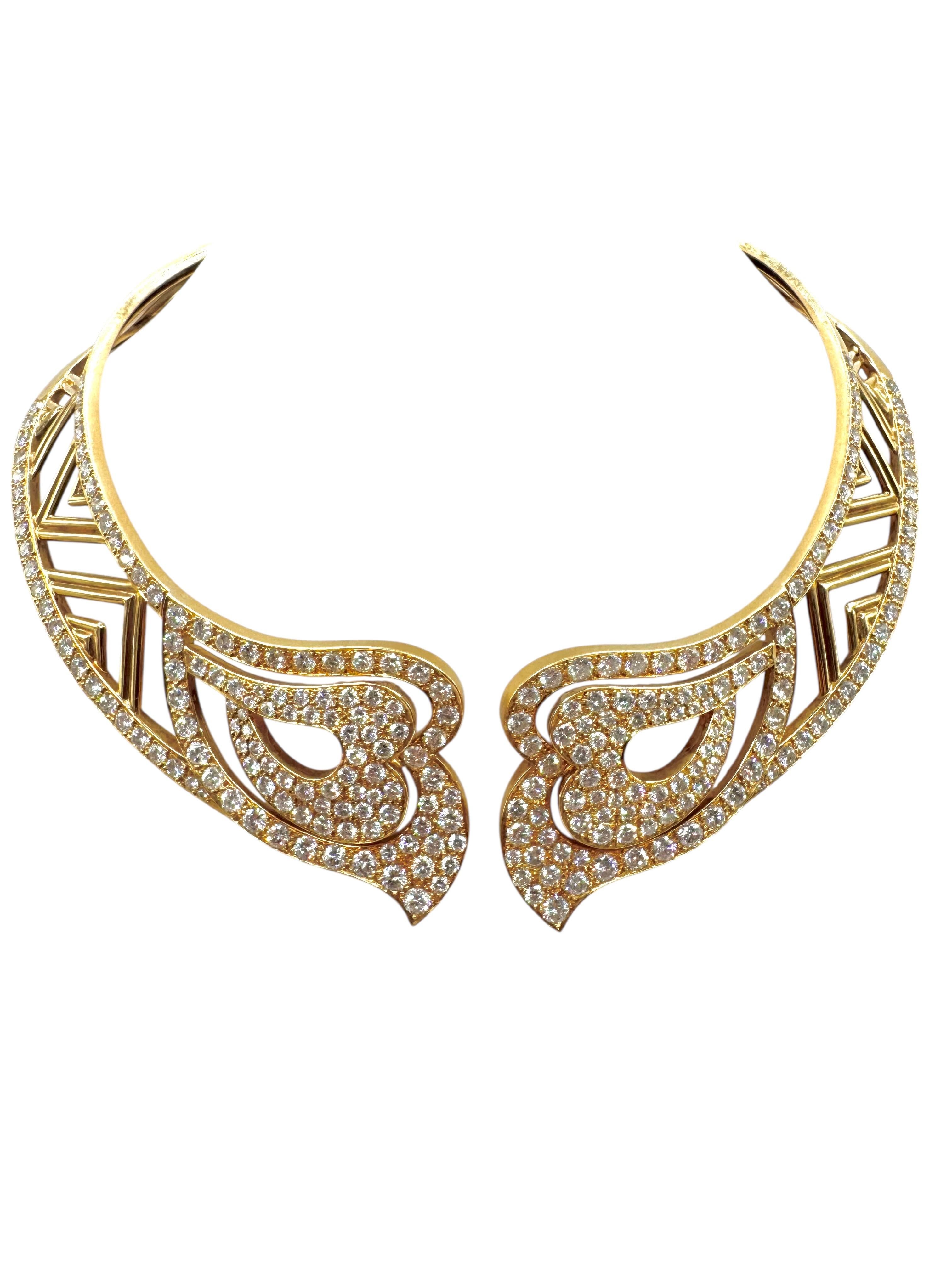 Collana girocollo con diamanti in oro 18K