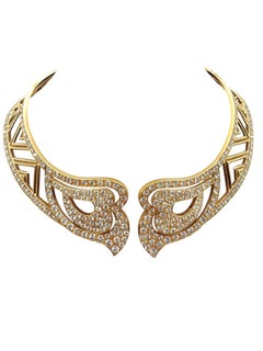 Collana girocollo con diamanti in oro 18K