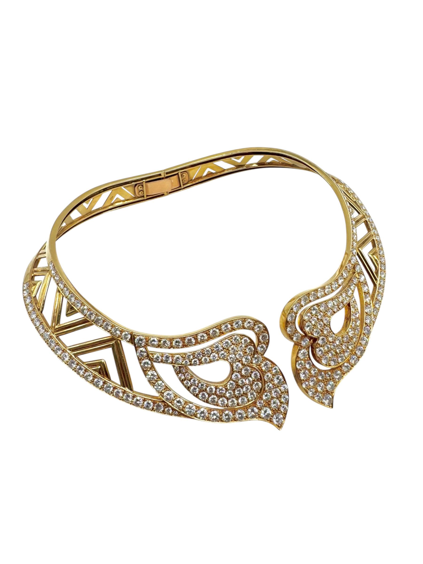 da uomo o donna Collana girocollo con diamanti in oro 18K in vendita
