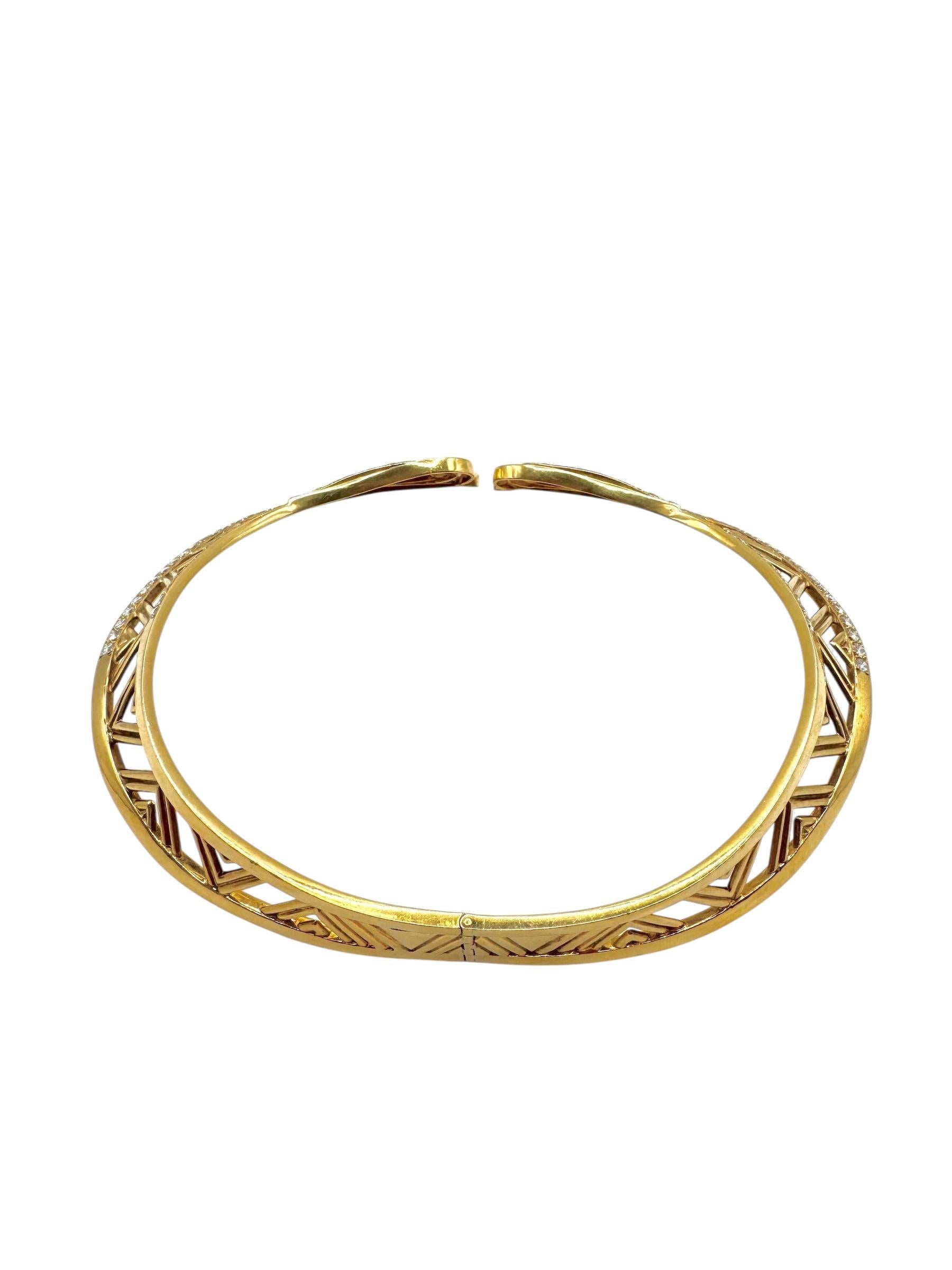 Collana girocollo con diamanti in oro 18K in vendita 1