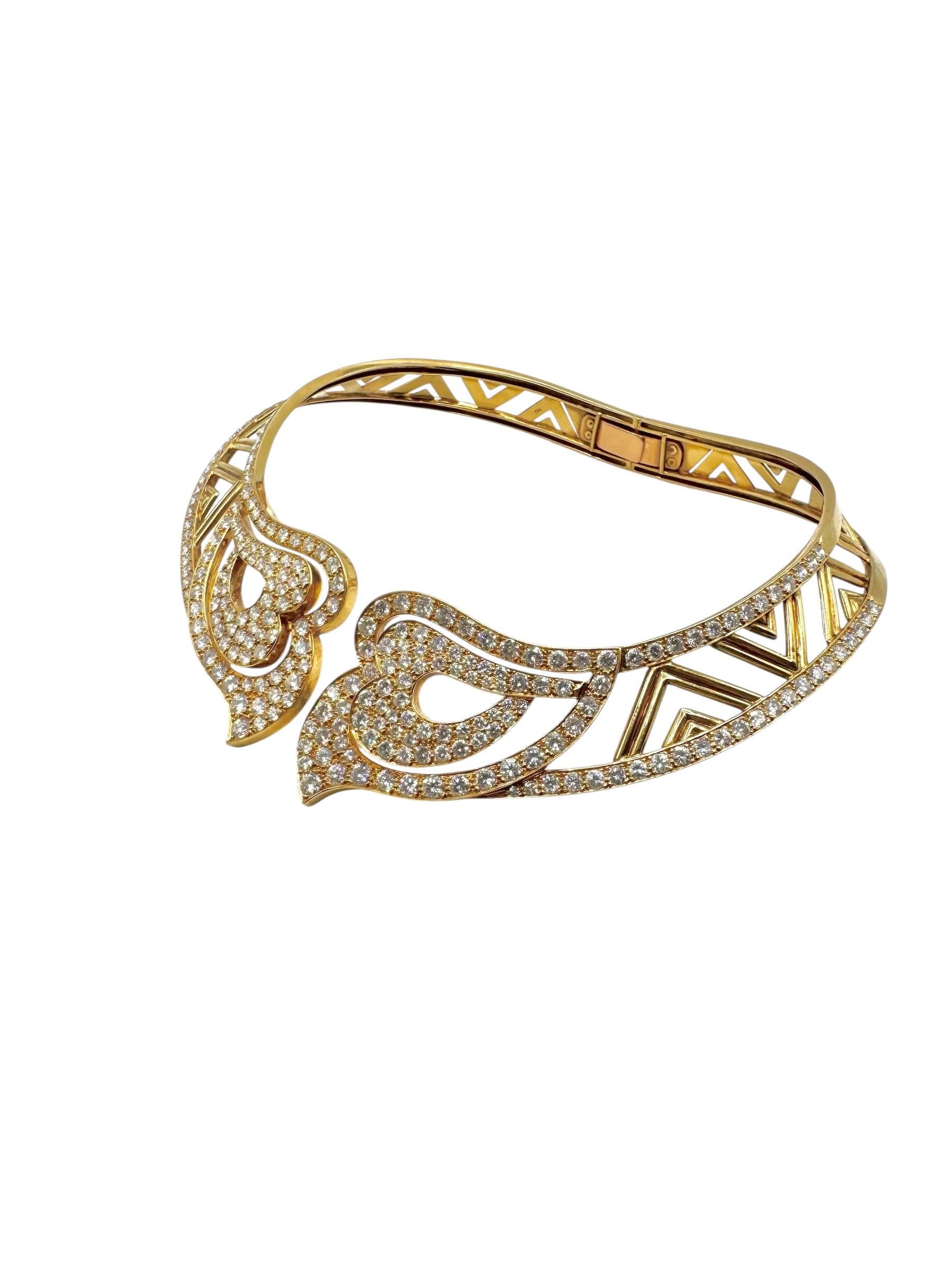 Collana girocollo con diamanti in oro 18K in vendita 2