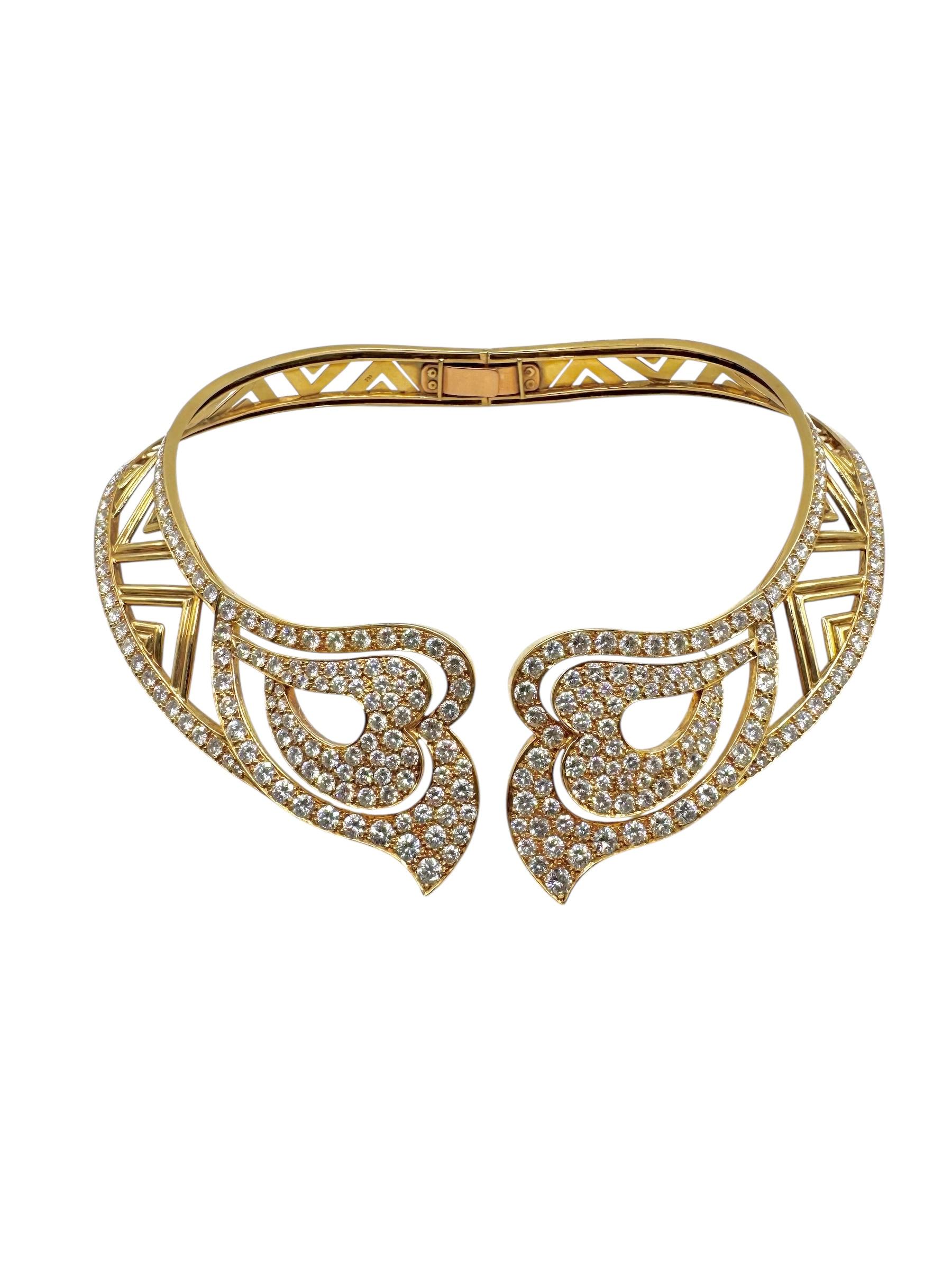 Collana girocollo con diamanti in oro 18K in vendita 3