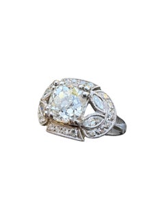 Art Deco Platinum 1.10 Carat Old Mine Cut Diamond Ring, circa 1930