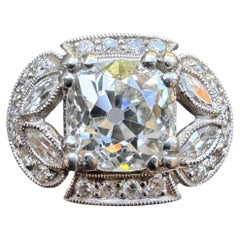 Art Deco Platinum 1.10 Carat Old Mine Cut Diamond Ring, circa 1930