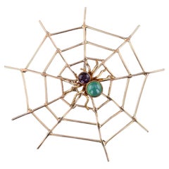Antique Spiderweb Pendant of 18k and 14k Gold
