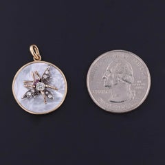Antique Diamond Insect Pendant of Gold and Silver