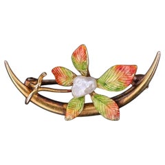 Antique Honeymoon Pin of 14k Gold  -  Circa 1900