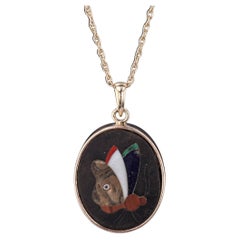 Collana antica di farfalle in pietra dura in oro 14k
