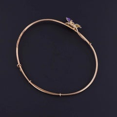 Victorian Violet Bangle Bracelet of 12k and 18k Gold