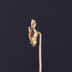 Victorian Pansy Stickpin of 12k and 19k Gold