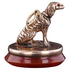 Victorian Spaniel Dog Fob Pendant