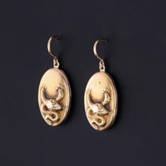 Antique Snake Earrings of 14k Gold