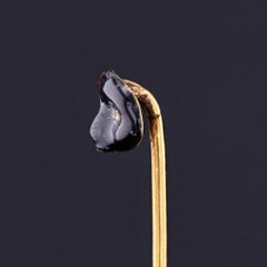 Victorian Enamel Masquerade Stickpin of 18k Gold
