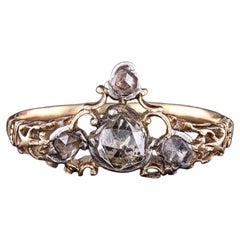 Georgischer Diamant-Tiara-Ring aus 18-karätigem Gold
