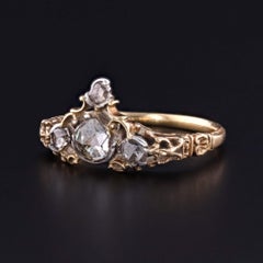 Georgischer Diamant-Tiara-Ring aus 18-karätigem Gold
